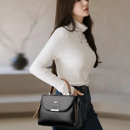 Luxury handbag with small leather design